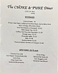 The Choke And Puke Diner menu