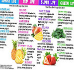 Smoothies 4 Life menu