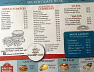 Kountry Kafe menu