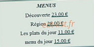 Hostellerie du Lion d'Or menu