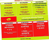 Les Pizzas d'Emilie menu