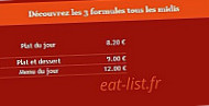 Au Feu de Bois menu