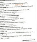 Etoile Pizza menu