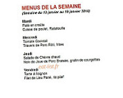 Le Vinci menu