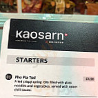 Kaosarn menu