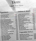 Tann menu