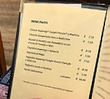 Vino Tinto menu