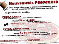 Le Pinocchio menu