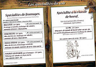 Le Banc De L'ours menu