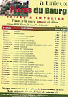 Pizzeria Du Bourg menu