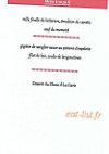 Restaurant Le Clos Racine menu