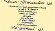 La Residence menu