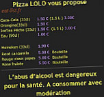 Lolo Pizza menu