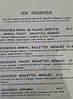 Le palais oriental menu