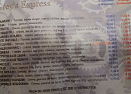 Grey's Express menu