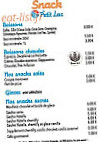 Le Petit Lac menu