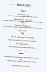 L'entree des Artistes menu