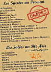 Fou D'crêpes menu