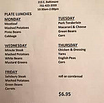 Dixie Castle menu