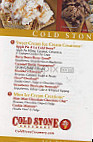 Cold Stone Creamery menu