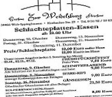 Zur Weidelsburg Inh. K. Schwedes menu