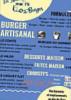 Les Nanas Du Burger menu