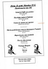 Hotel Restaurant LES MINOTIERS menu