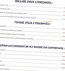 Le Palais D'asie menu