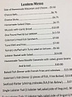 Gas Lite Lounge menu