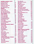 Bhagyodaya Restaurant menu