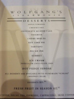 Wolfgang's Steakhouse menu