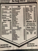 Jim Dandy Drive In menu