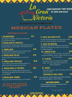 La Gran Victoria menu