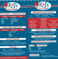 K&j's Ice Cream menu