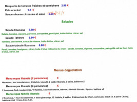 Le Moulin Vert menu