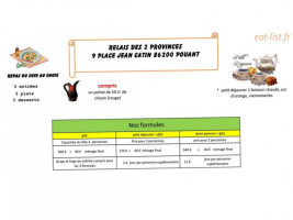 Relais Les 2 Provinces menu