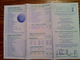 Sino Cafe menu