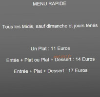 Au Lapin qui Fume menu