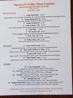 Spoon N Folks Thai Cuisine menu