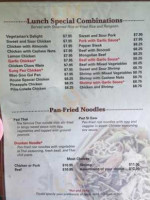 Hunan Lion menu