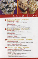 Cold Stone menu