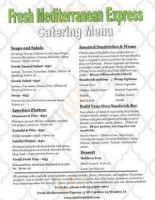 Fresh Mediterranean Express menu