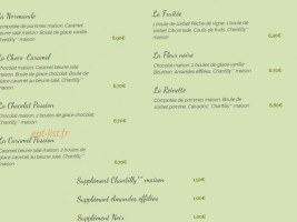 Chez Jeanne menu