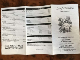 Labys Pizza menu