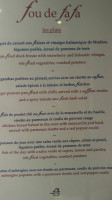 Fou de Fafa menu