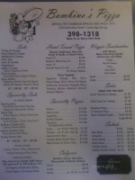 Poppy's Pizza menu