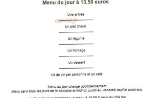 L'éveil Des Délices menu