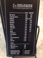 La Colombe Coffee menu