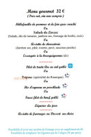 Le Village menu