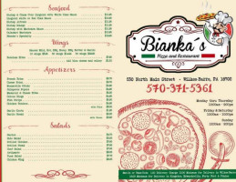 Bianka's Pizza And menu